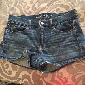 American Eagle Denim Mid Waist Shorts Size 8
